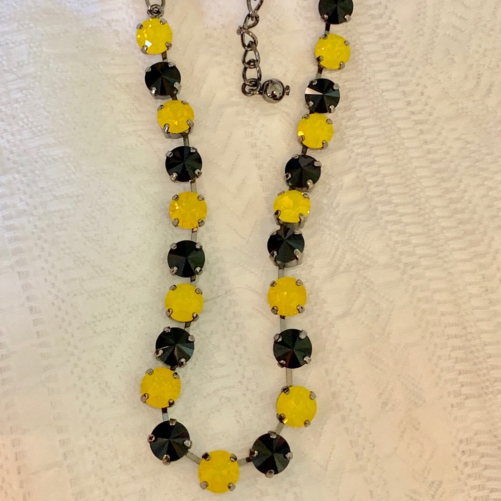 Jet Hematite & Yellow Opal Necklace